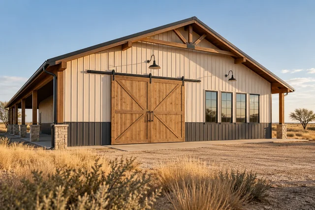 Custom Pole Barn Doors & Windows pole barn near Lubbock, Texas