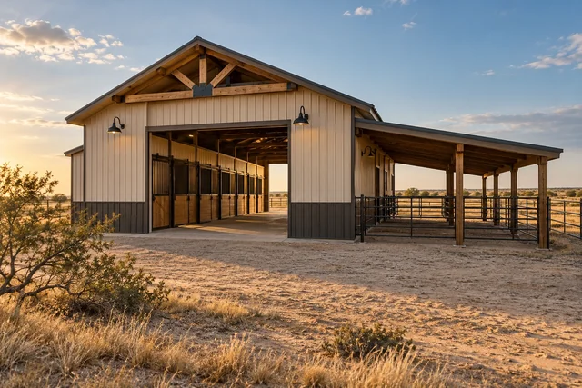 Horse Barns & Equestrian Buildings pole barn near Lubbock, Texas