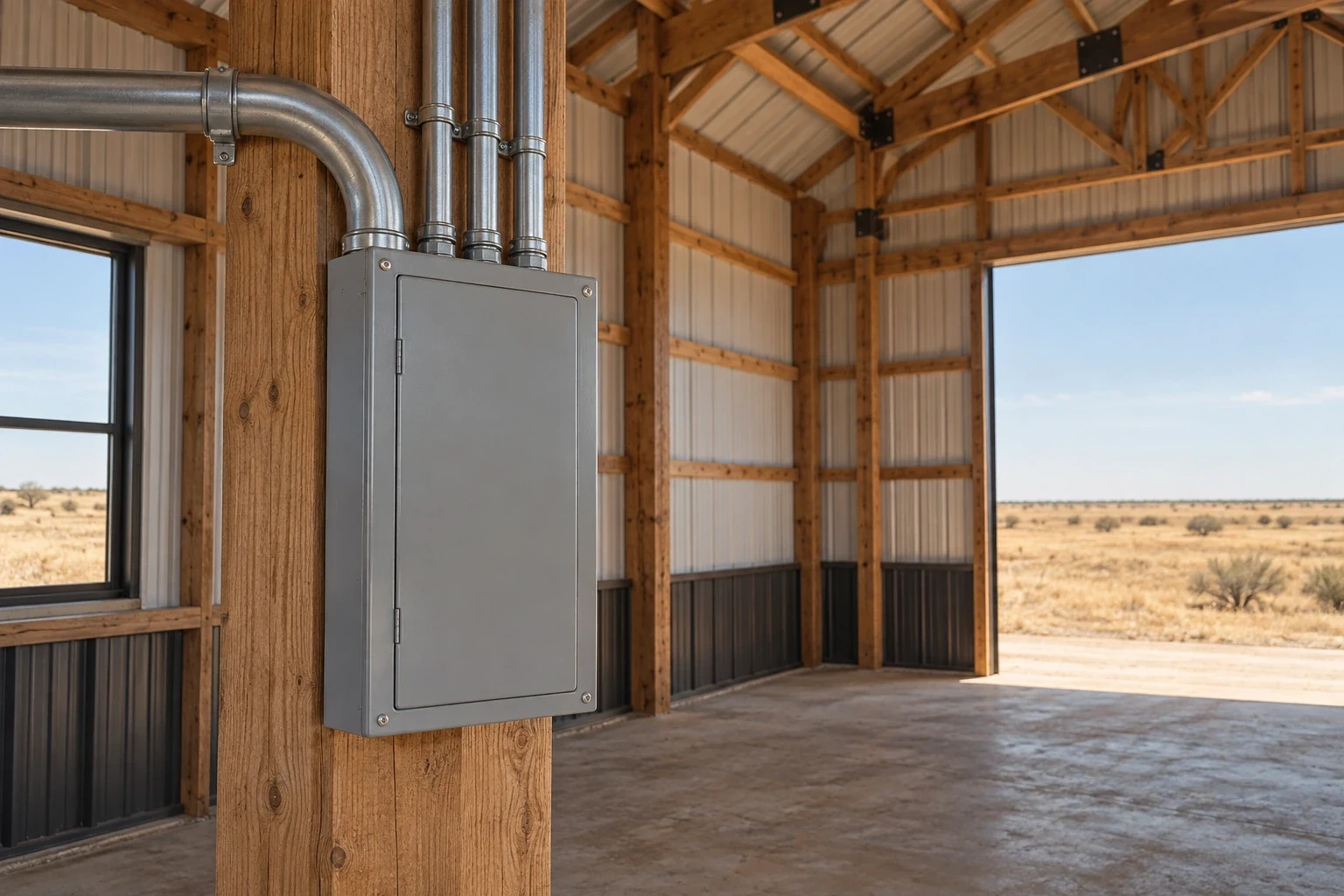 Pole Barn Electrical Rough-In detail, Lubbock TX