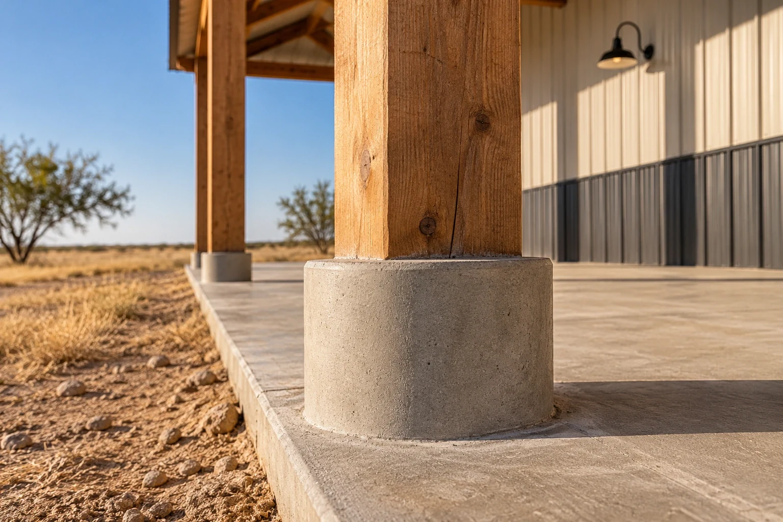 Pole Barn Foundation & Concrete Work detail, Lubbock TX