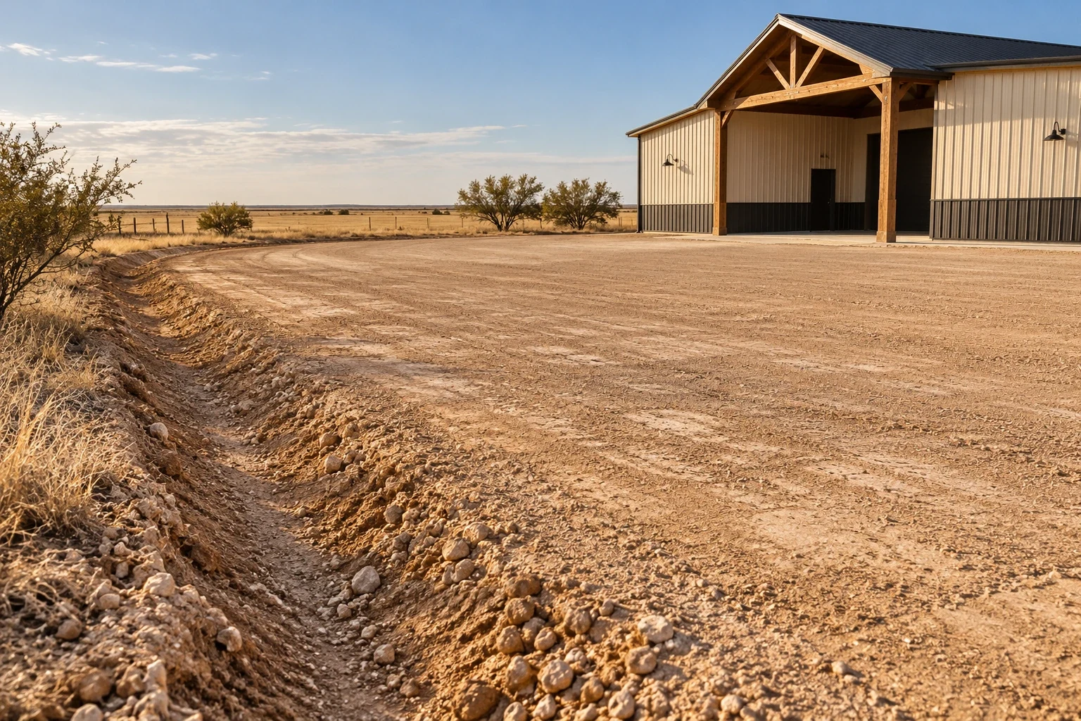 Pole Barn Site Prep & Grading detail, Lubbock TX